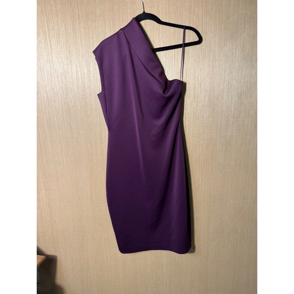 Badgley Mischka $320 Purple One Shoulder Cocktail Party Dress Size 6 - Picture 1 of 6